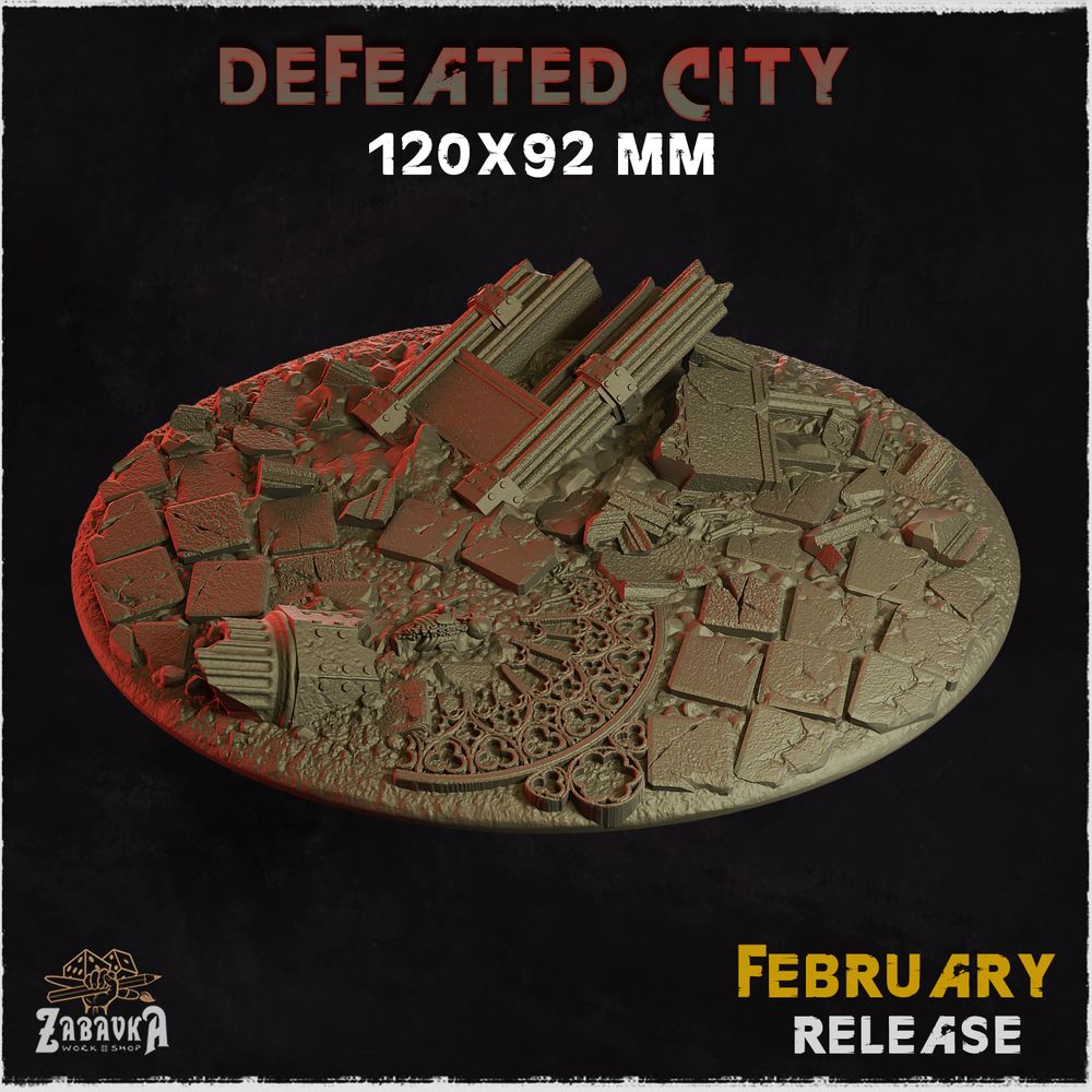 3D Printable Defeated city - Bases & Toppers (Big Set++) by